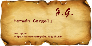 Hermán Gergely névjegykártya